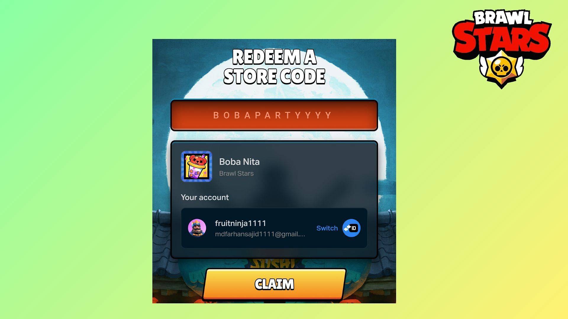 Voucher code (Image via Supercell)